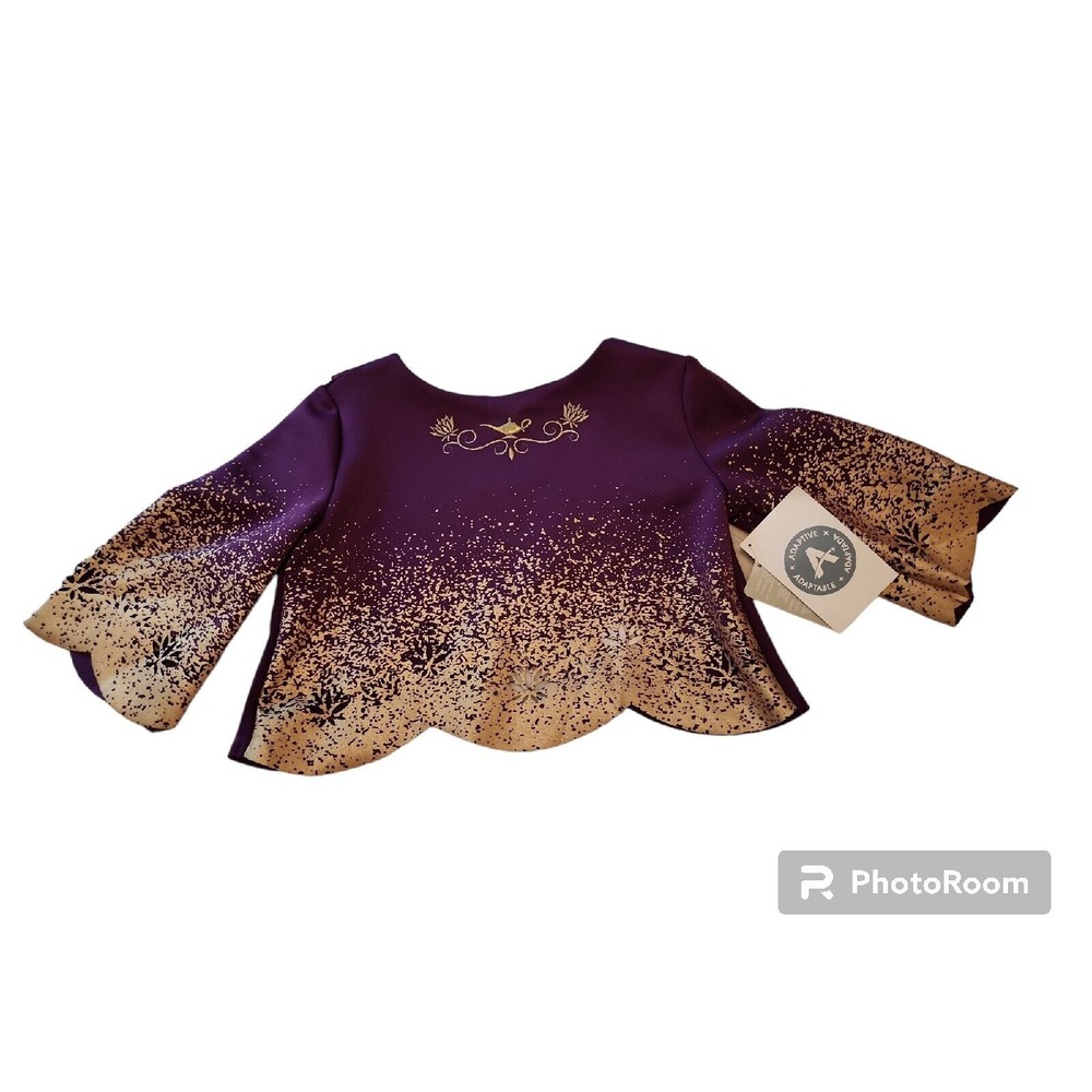 Disney Jasmine Crop Top Aladdin Lamp Costume Purple Gold Girls Size‎ M